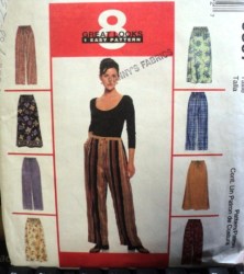 9307  McCalls 8 GREAT PULL ON PANTS, LONG SKIRTS PATTERN LG-XL uncut